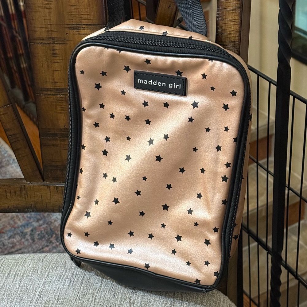 Madden Girl pink and black insulated bag